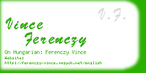 vince ferenczy business card